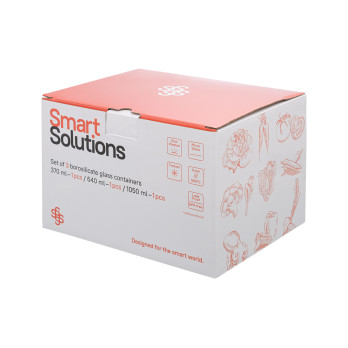 Набор контейнеров Smart Solutions с герметичными крышками, светло-бежевый, 3 шт.