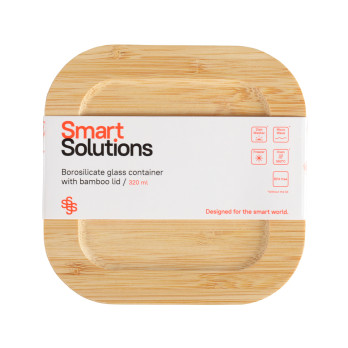 Контейнер Smart Solutions с крышкой из бамбука, 320 мл