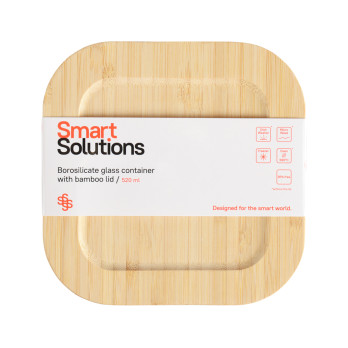 Контейнер Smart Solutions с крышкой из бамбука, 520 мл