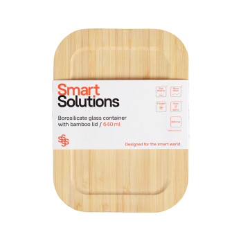 Контейнер Smart Solutions с крышкой из бамбука, 640 мл 
