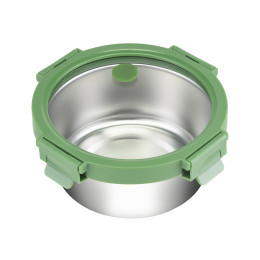 Ланч-бокс круглый стальной Smart Solutions, 650 мл, зеленый
